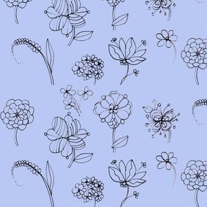 periwinkle blue fleurs