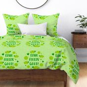 18x18 Panel Lime Feelin' Good Kawaii Fruit Faces for Throw Pillow or Cushion Cover