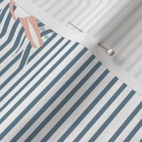 Swimmer - Nautical Stripes - Marine Navy Seaside 