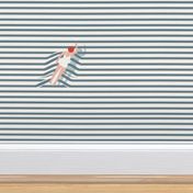 Swimmer - Nautical Stripes - Marine Navy Seaside 