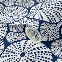 Bed Of Urchins - Nautical Sea Urchins - Navy Blue White Regular