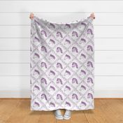 Horses - large scale horse fabric, wallpaper purple