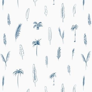 Minimal Palms in Blue