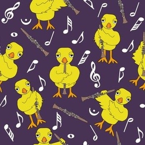 Clarinet Chick Clarinets Music Notes Petal Solid Color Coordinates Plum