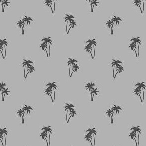 Ditsy Palm trees charcoal gray