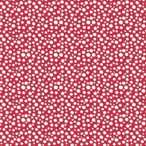 Irregular Ditsy Dots red-white
