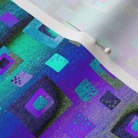 Floating cyan and purple squares on Sandy effect ombré small