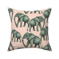 Elephants on Pink  (large)