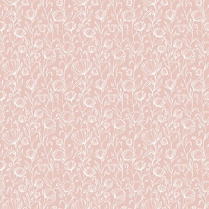 Climbing Floral - white on pink - small