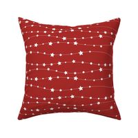 Stars Pattern Wavy Stripes Red and White Night Sky, Galaxy Fabric,  July 4th,  Memorial Day, Patriotic