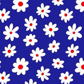 Daisy Pattern (blue/red/white)