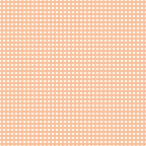 1/4 inch Small Pantone Color of the Year 2024 Peach Fuzz gingham check - Soft peach cottagecore country plaid - perfect for wallpaper bedding tablecloth - vichy check
