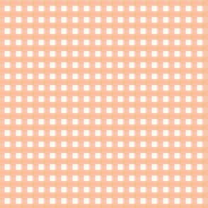 1/6 inch Extra small Pantone Color of the Year 2024 Peach Fuzz gingham check - Soft peach cottagecore country plaid - perfect for wallpaper bedding tablecloth - vichy check