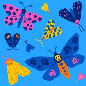 The silence of the moths (blue background)    