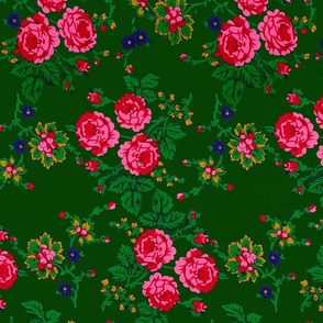Highlander Flowers Pattern- Green
