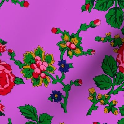 Highlander Flowers Pattern- Magenta
