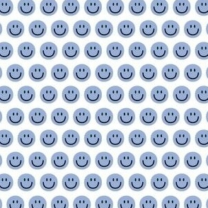 blue happy face smiley guy half inch no outline pastel