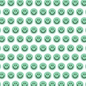 green happy face smiley guy half inch no outline pastel