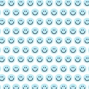 light blue happy face smiley guy half inch no outline pastel