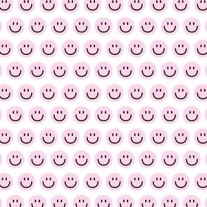 light pink happy face smiley guy half inch no outline pastel