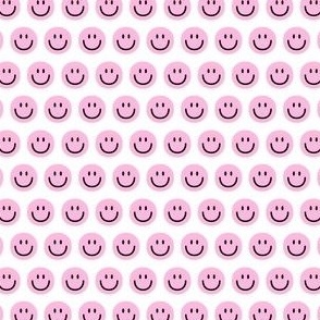 pink happy face smiley guy half inch no outline pastel