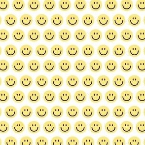 yellow happy face smiley guy half inch no outline pastel