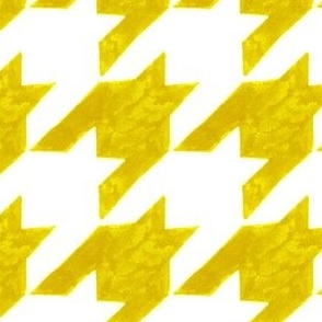 bright yellow and white houndstooth