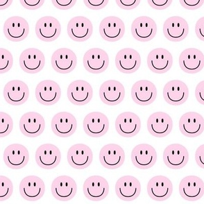 light pink happy face smiley guy 1 inch no outline pastel