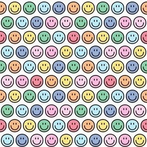rainbow happy face smiley guy half inch pastel