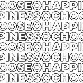smiley guy choose happiness sm black and white coloring