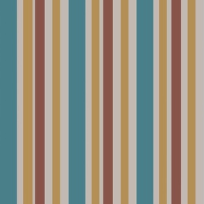 Teal, gold, and plum stripe