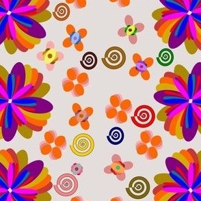 Floral Art on Offwhite background