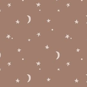 Stars and moon brown