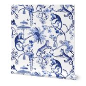  Chinoiserie "Whimsy" Blue & White - Small Scale