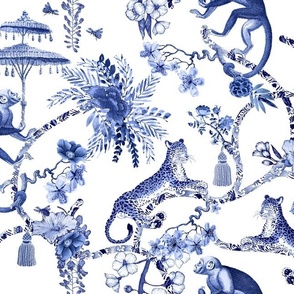  Chinoiserie "Whimsy" Blue & White - Small Scale