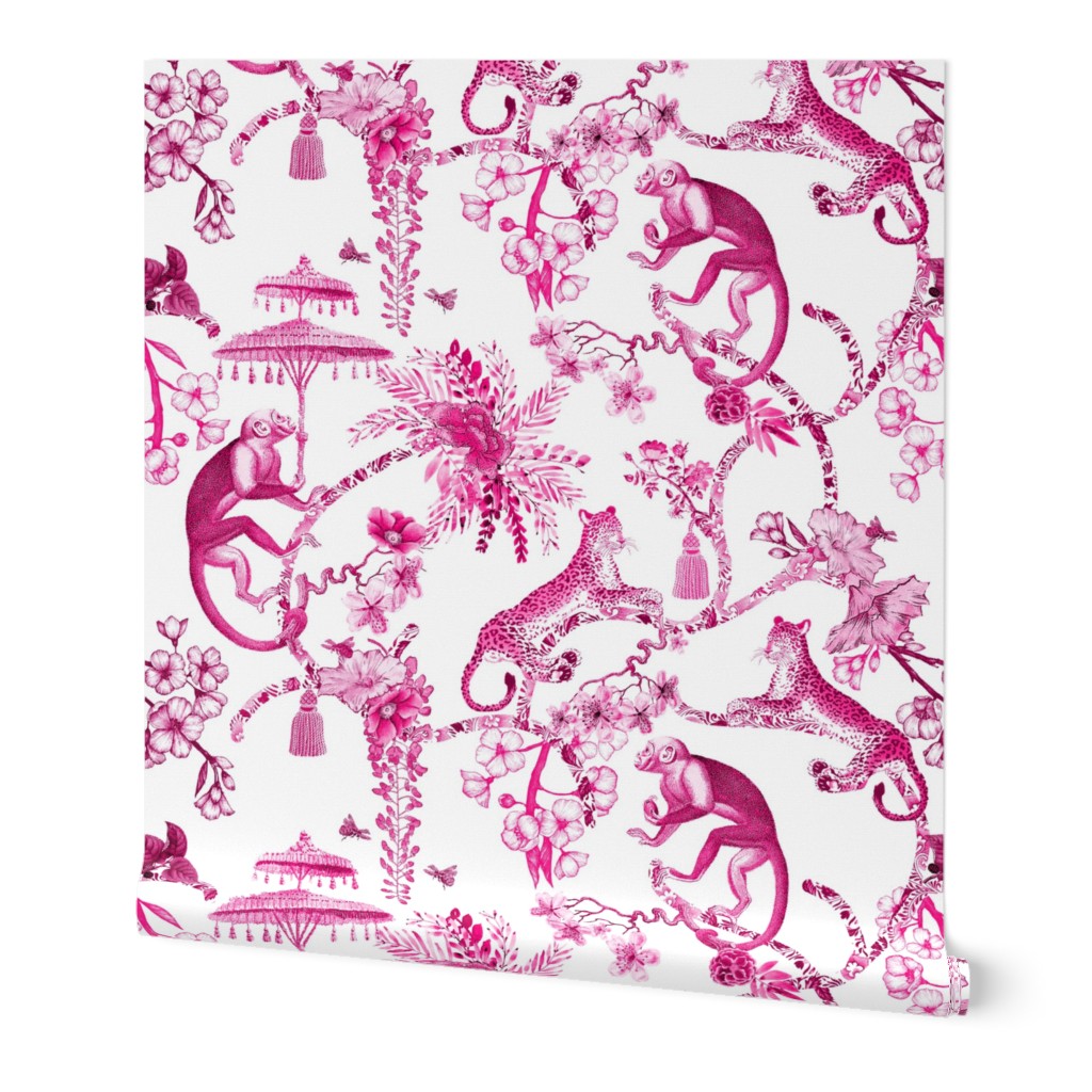 Chinoiserie "Whimsy" Pink & White - Small Scale