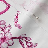 Chinoiserie "Whimsy" Pink & White - Small Scale