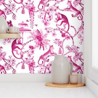 Chinoiserie "Whimsy" Pink & White - Small Scale