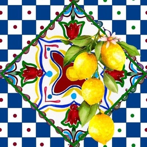 Italian,Sicilian art,lemons,majolica ,tiles,