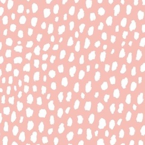 Pink Dalmatian Polka Dot Spots Pattern (white/pink)