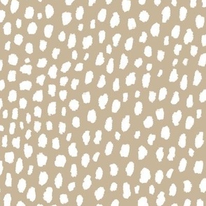 Tan Dalmatian Polka Dot Spots Pattern (white/tan)