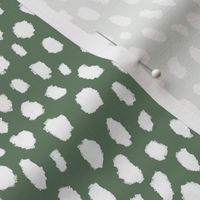 Sage Green Dalmatian Polka Dot Spots Pattern (white/sage green)