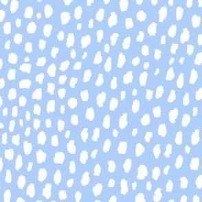 Sky Blue Dalmatian Polka Dot Spots Pattern (white/sky blue)