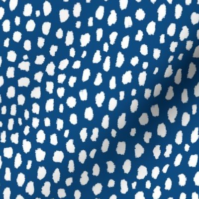 Blue Dalmatian Polka Dot Spots Pattern (white/blue)