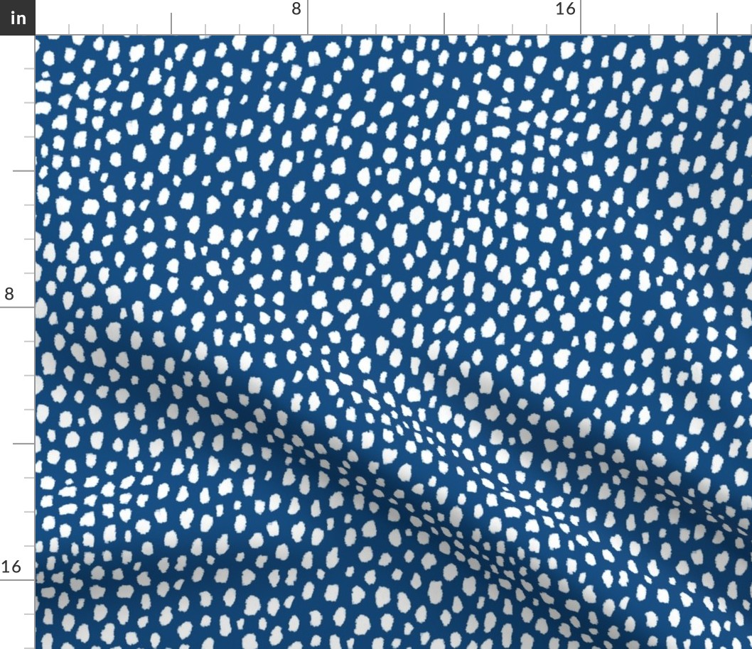 Blue Dalmatian Polka Dot Spots Pattern (white/blue)