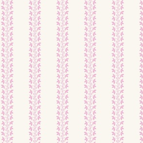 Berry Vine Stripe Valentine Pink on Cream