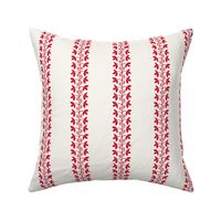 Berry Vine Stripe Red on Cream