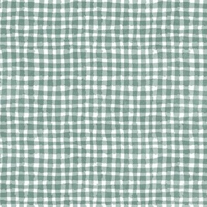 Hand-painted Gingham Check_Surf Spray Blue-Green