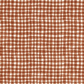 Hand-painted Gingham Check_Sandstone