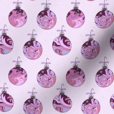 marbled christmas ornaments violet